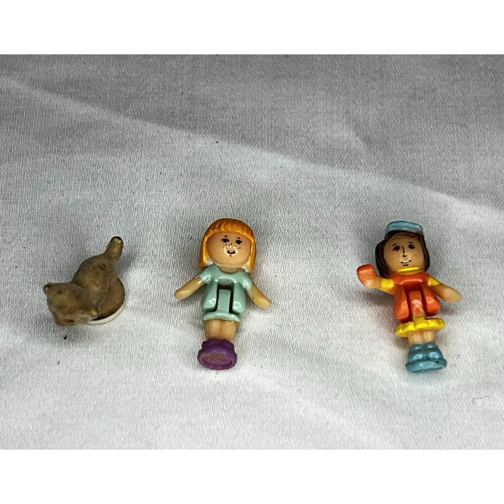 Vintage Polly Pocket Figures Lot Midge Stampin School Cat Pyjama Party 1990s
